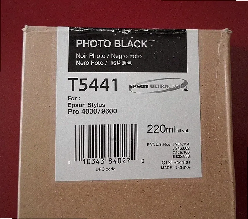 04/2009 New In Box Epson Genuine 220ml Ink T5441 Photo Black Stylus 4000/9600