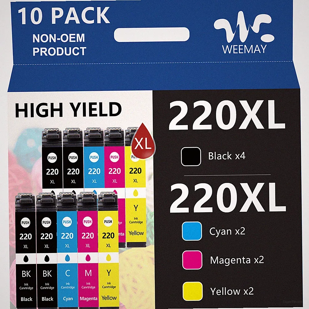 10PK 220XL Ink Cartridges For Epson XP-320 XP420 WF-2760 WF-2750 WF-2630 WF-2650