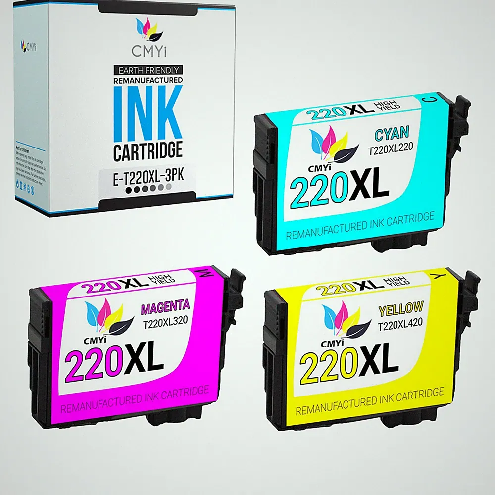 3PK 220XL Color Ink Cartridges for Epson T220XL 220 XL Cyan Magenta Yellow WF XP