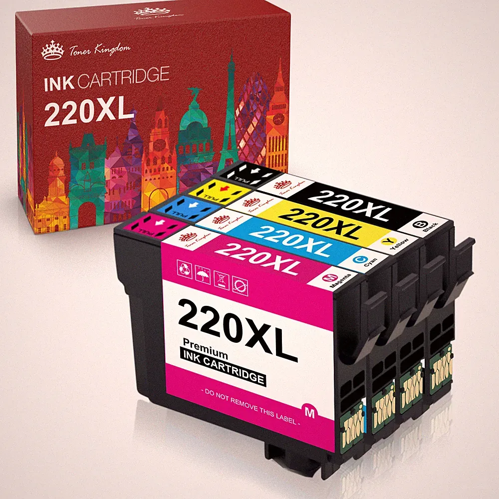 4 pk 220 T220XL Ink Cartridges for Epson WorkForce WF-2630 WF-2750 Printers