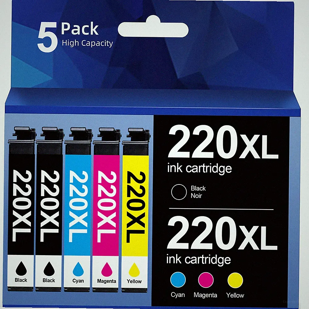 5-Pack T220XL 220XL Ink Cartridges For Epson WorkForce WF-2650 WF-2750 WF-2760