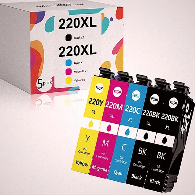 5P T220XL 220-XL Ink Cartridges For Epson XP420 XP424 XP320 WF2630 WF2660 WF2760