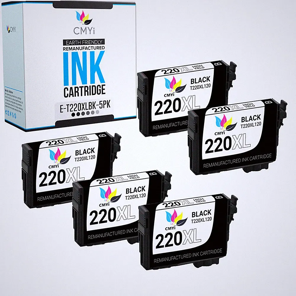 5PK T220XL 220XL Black Ink Cartridges for Epson 220 XL Workforce XP-320 WF-2760