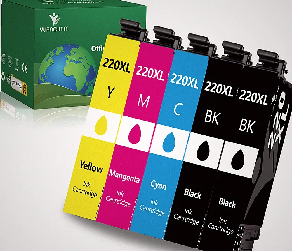 5PK T220XL 220XL Ink For Epson XP-420 XP-424 XP-320 WF2630 WF2660 WF2760 printer