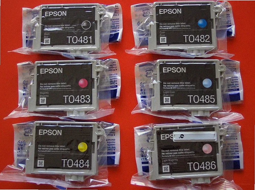 6 Genuine Epson 48 Ink T048 T0481-T0486_R200 R220 R300 R320 R340 RX500/600/620