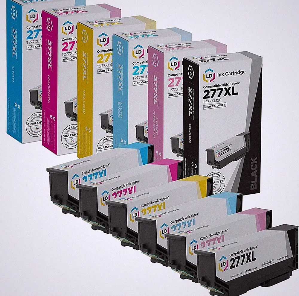 6pk Replacement Ink Cartridge for Epson 277 XL 277XL Black Cyan Magenta Yellow