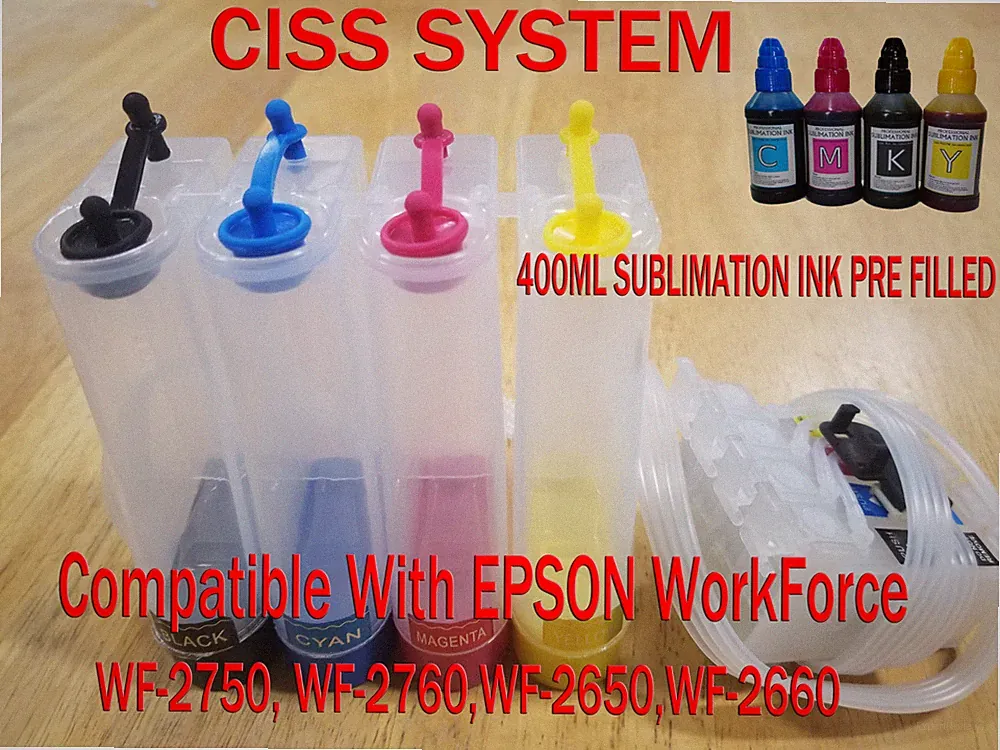 CISS Continuous Ink System Compatible with Epson WF2750,WF2760,SUBLIMATION INK