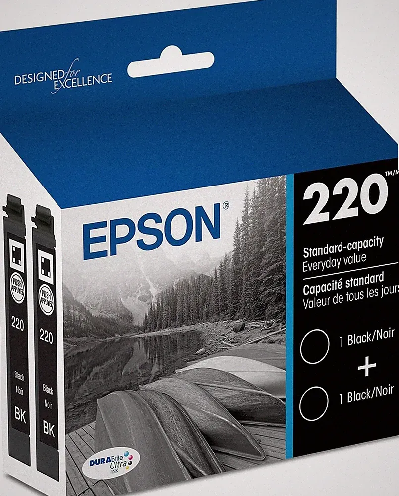 Epson 220 2pk Combo Ink Cartridge - Black (In Date) NEW SEALED !!!