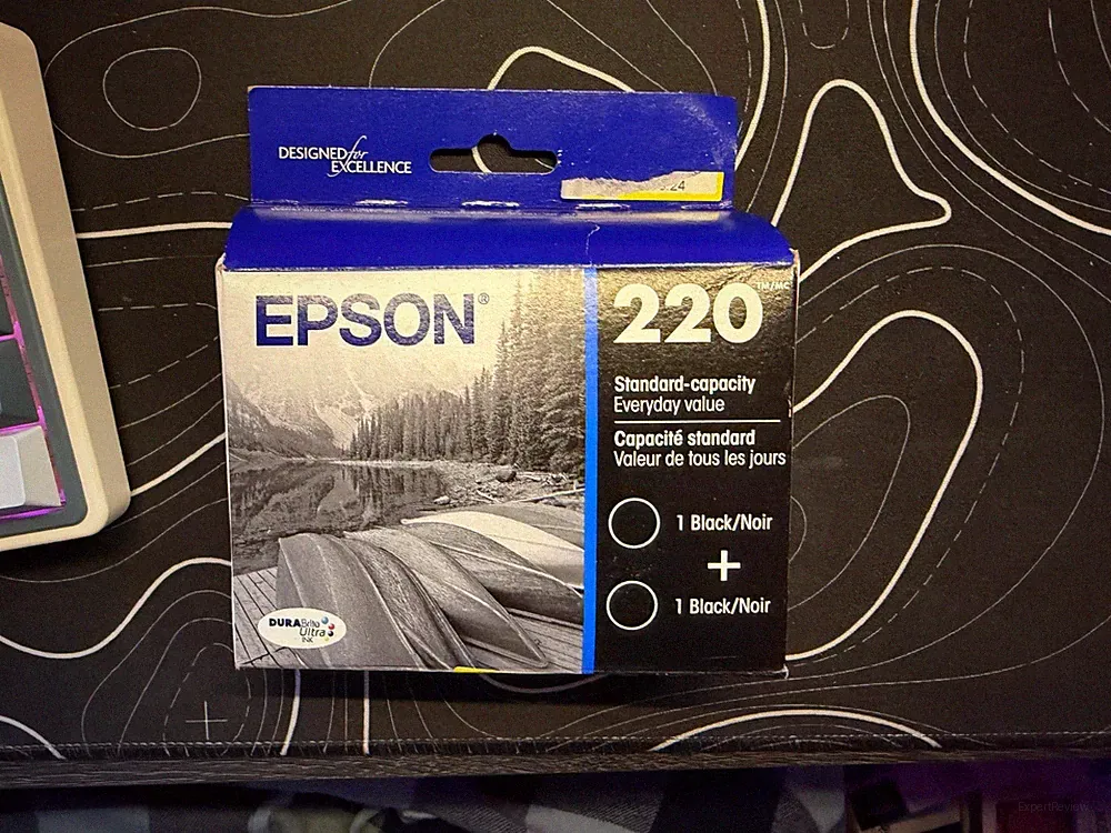 Epson 220 Black Ink Cartridge - 2 Pack - (T220120-D2) - EXP: 04-2026 - *NEW*