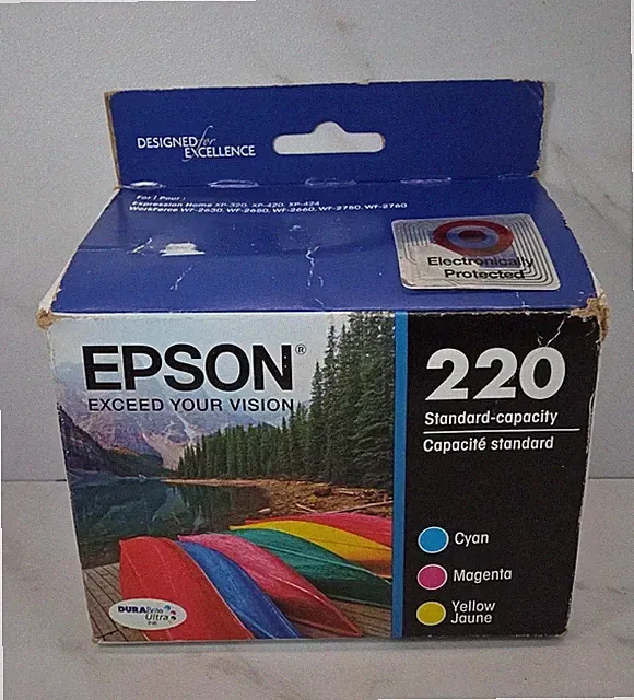 Epson 220 Color Ink Cartridges Cyan, Magenta, Yellow Sealed✨Exp 12/2025