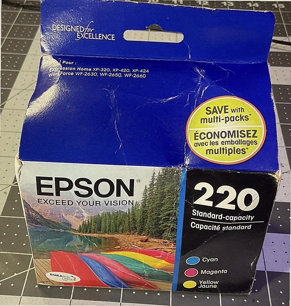 Epson 220 Genuine Color Cyan Yellow Magenta Ink Cartridges Exp 04/18