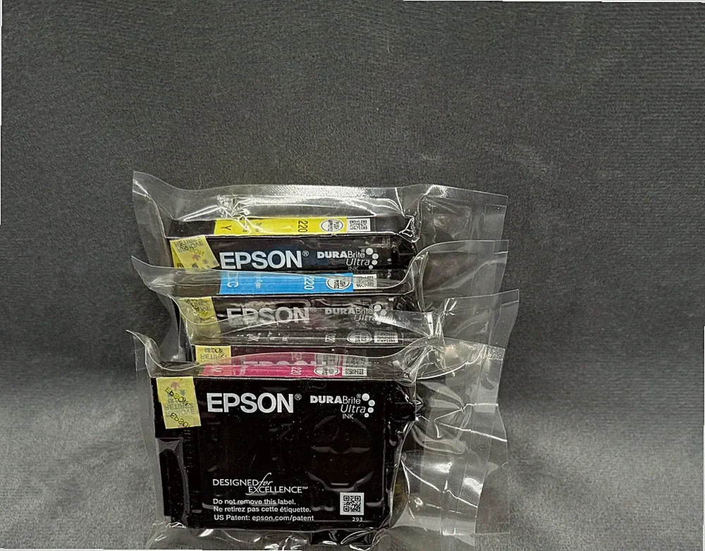 Epson 220 Ink Cartridge CMYK Set of 4 NEW OEM DuraBrite Ultra