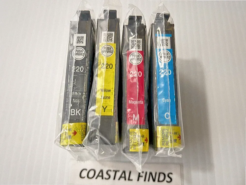 Epson 220 Ink Cartridge CMYK Set of 4 NEW OEM Sealed 2027 Dates WF 2630 WF 2650