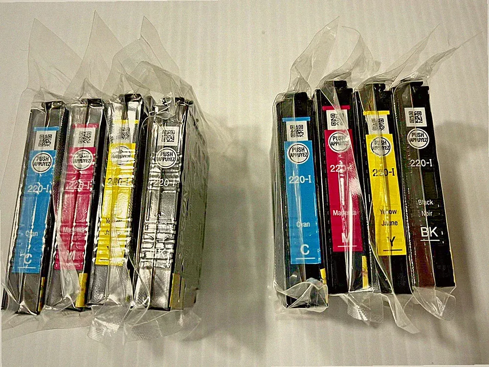 Epson 220 Ink Set of 8 (2 SETS) CMYK INITIAL NEW OEM Sealed Genuine 220i WF 2630