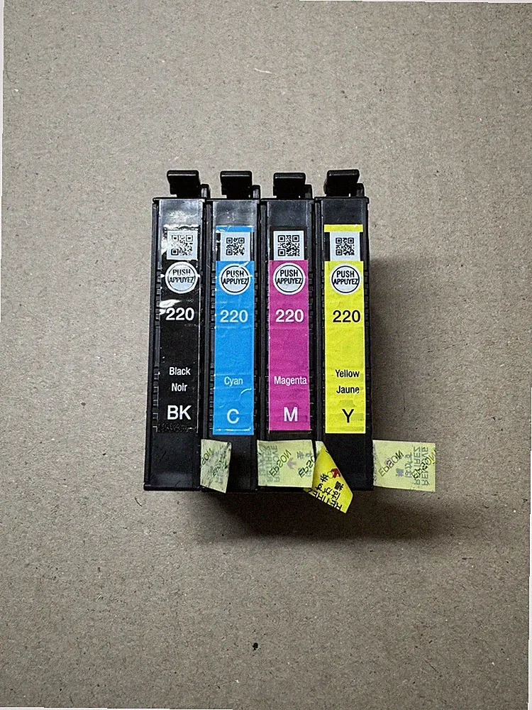 Epson Genuine Ink Cartridges 220 Standard Black, Cyan, Magenta & Yellow 4pk. NEW