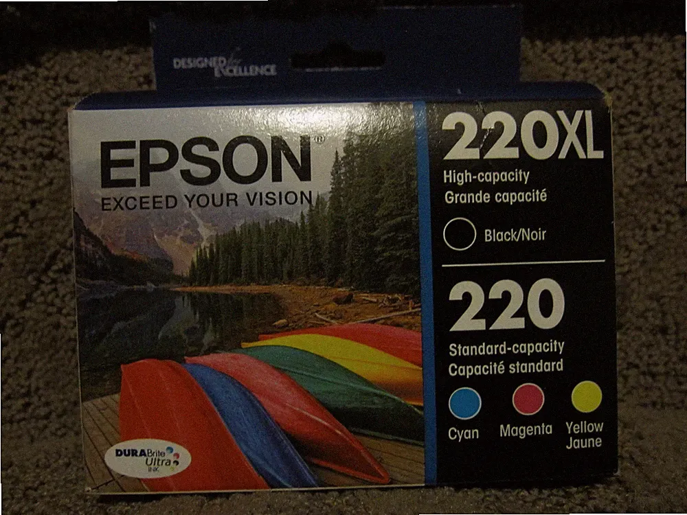 Epson T220XL-BCS Photo Black Cyan Magenta Yellow Ink Cartridge 220XL 220 06.2025