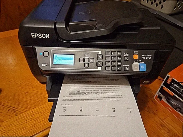 Epson Workforce WF-2750 All-in-One Printer --Tested Working