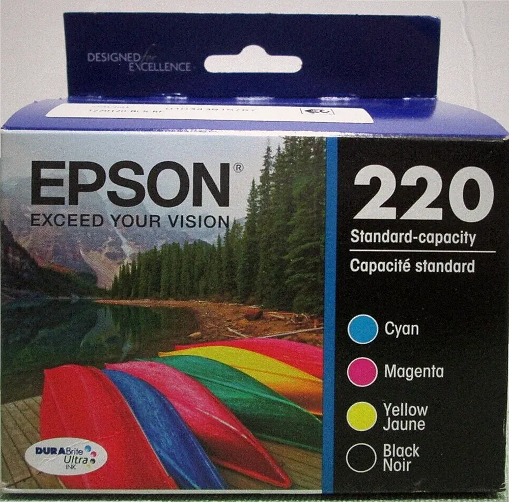 Genuine Epson 220 ink Cartridge-for Espon XP-424 420 320 Printer-OEM-NEW- 4PK
