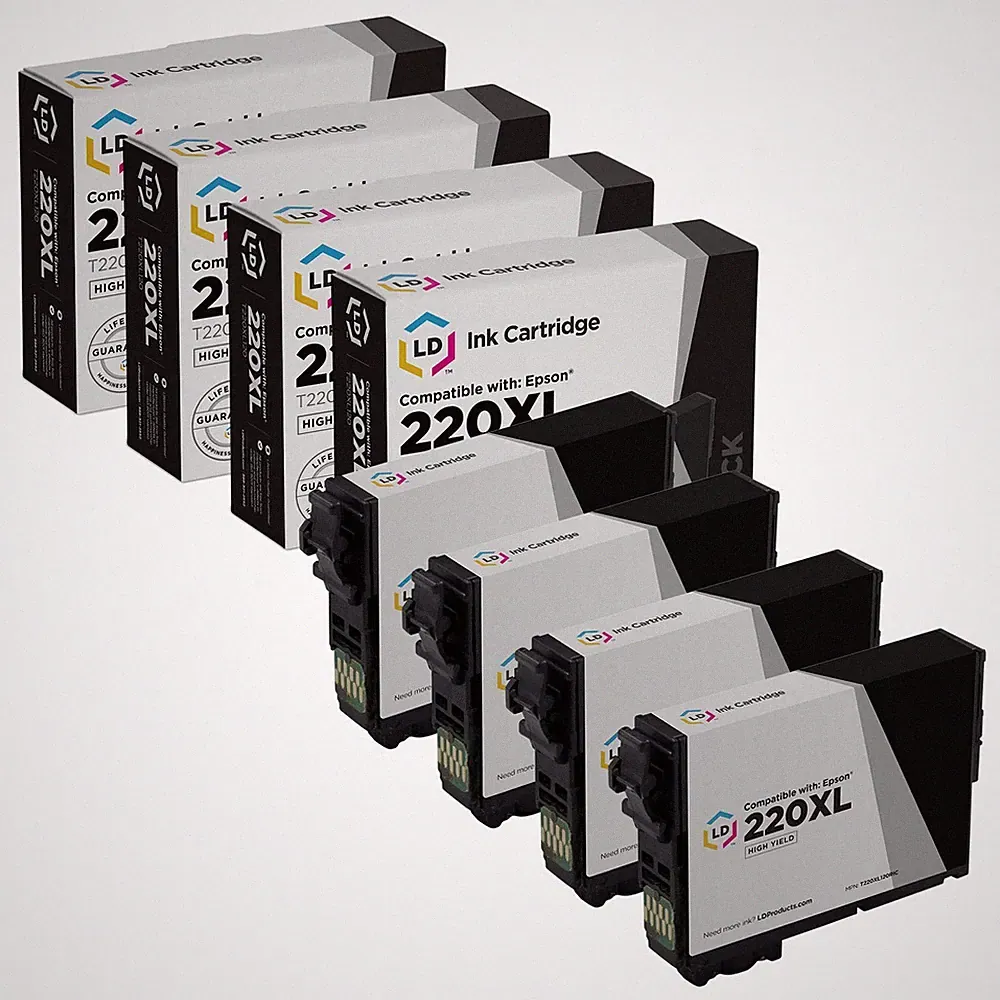 LD 4PK Epson T220XL120 220XL High Yield Black Ink Cartridges for XP-320 XP-420