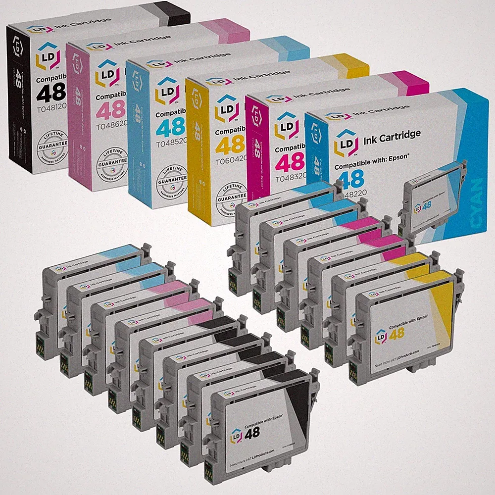 LD Reman T048 Toner Set of 14 Ink Cartridge for Epson T048 R300 R220 RX600 R300M