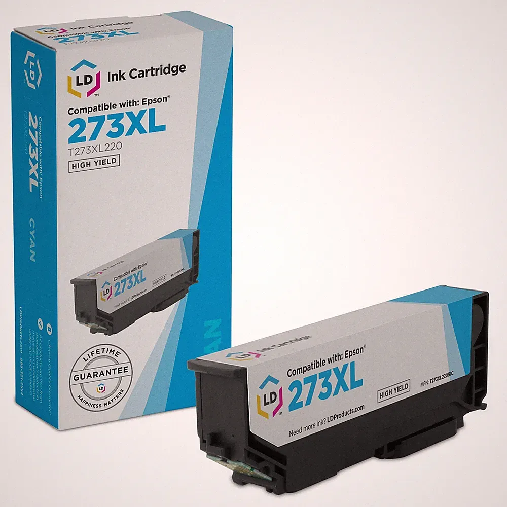 LD Replacement Epson T273XL220 / 273XL High-Yield Cyan Ink Cartridge