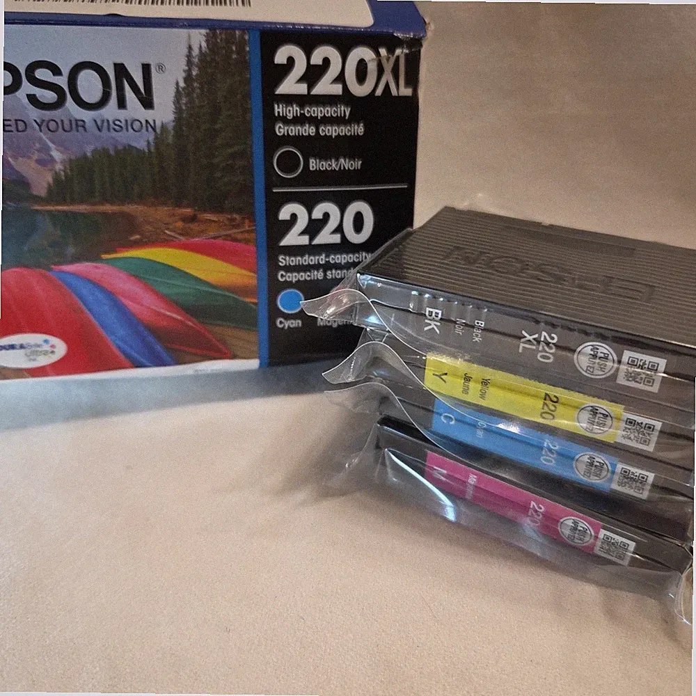 NEW GENUINE - EPSON 220XL COMBO INK CARTRIDGES - T220XL-BCS Sealed Bag 2027
